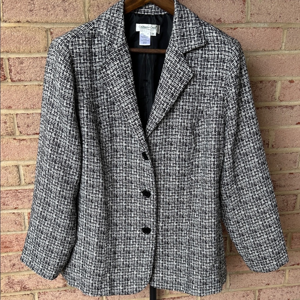 Coldwater Creek Women's Black and White Blazer